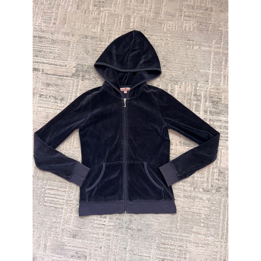 Juicy Couture Kids Girls‎ Velour Zip Up Hoodie Jacket Y2K Blue Size 12